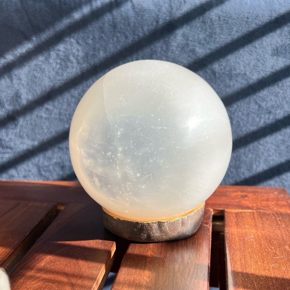 genuine Selenite Crystal Ball